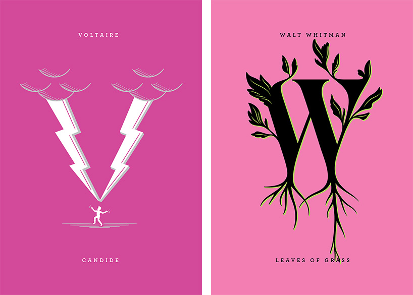 ספרים מעוצבים של ג'סיקה היש על האות W ו-V