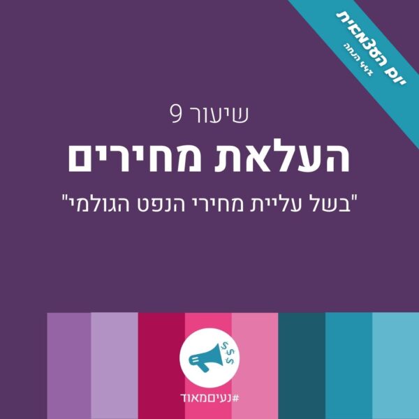 תעשי לי מחיר - שיעור 9 - עליית מחירים