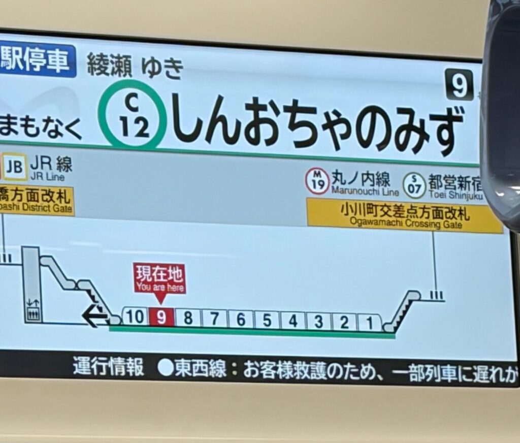 שלטים ברורים גם בתוך הרכבת. רונית כפיר על טיול ביפן
